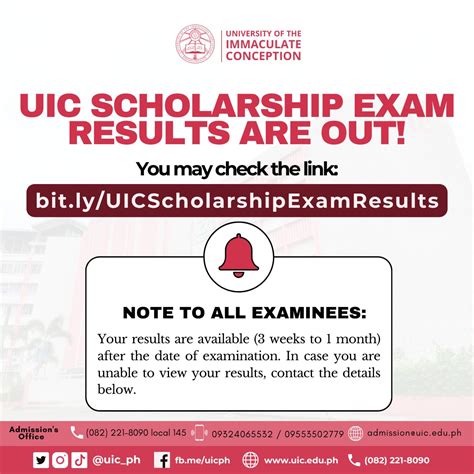 uic scholarship exam result|UIC .